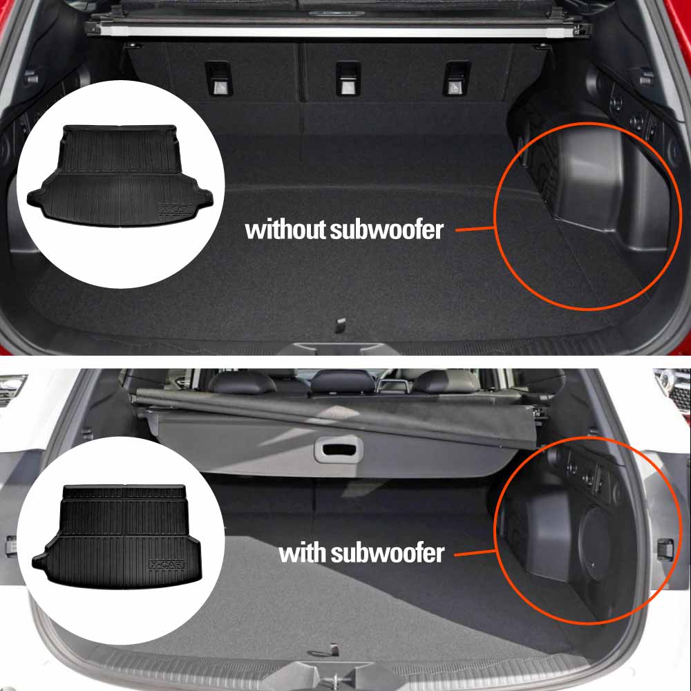 3D Floor Mats Boot Liner for Subaru Forester 5th Gen 2018-2025 With Subwoofer All Weather Heavy Duty Cargo Car Trunk Luggage Tray