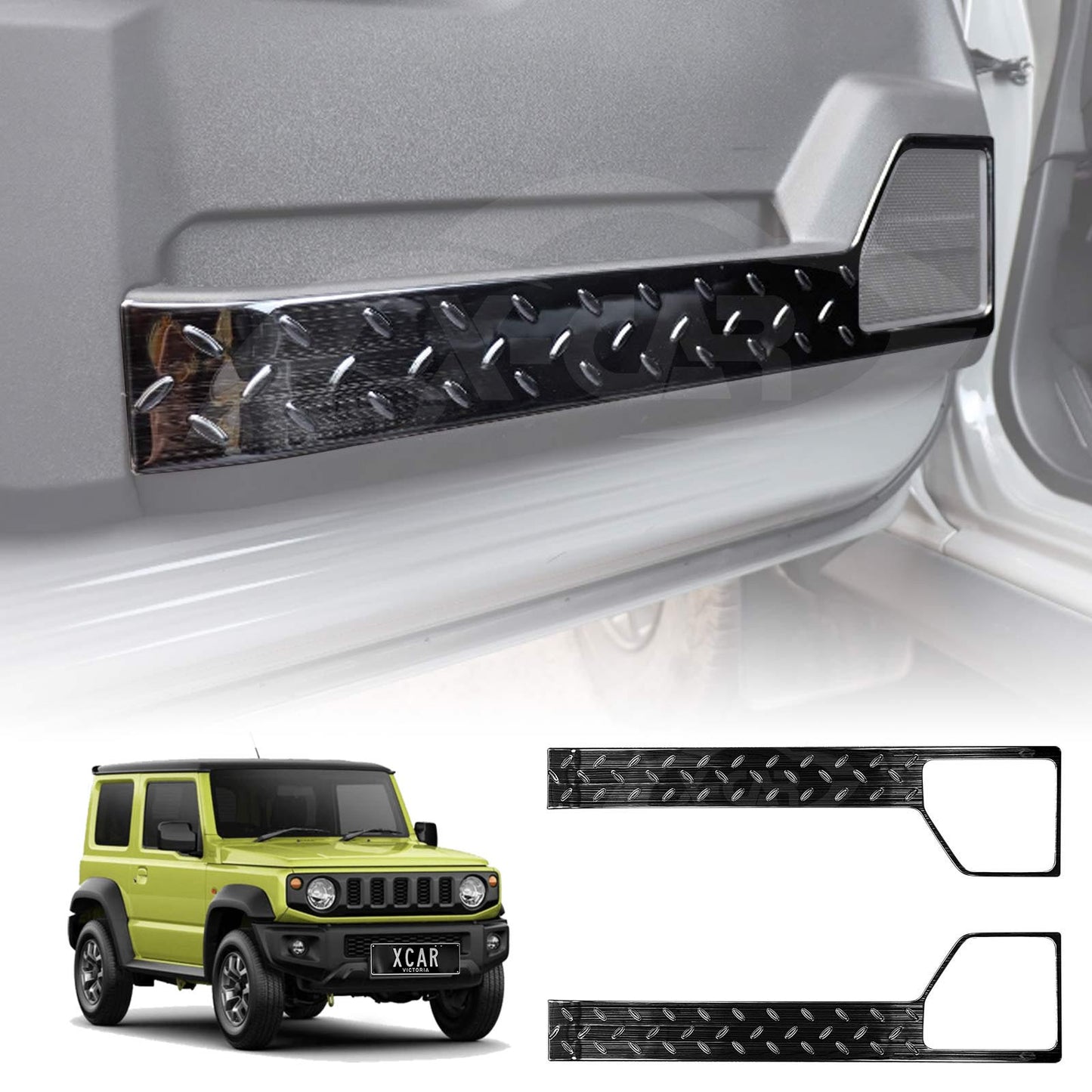 Anti Kick Car Door Panel For Suzuki Jimny 3-Door 2018-2025 Steel Protective Side Edge Protector Cover Black
