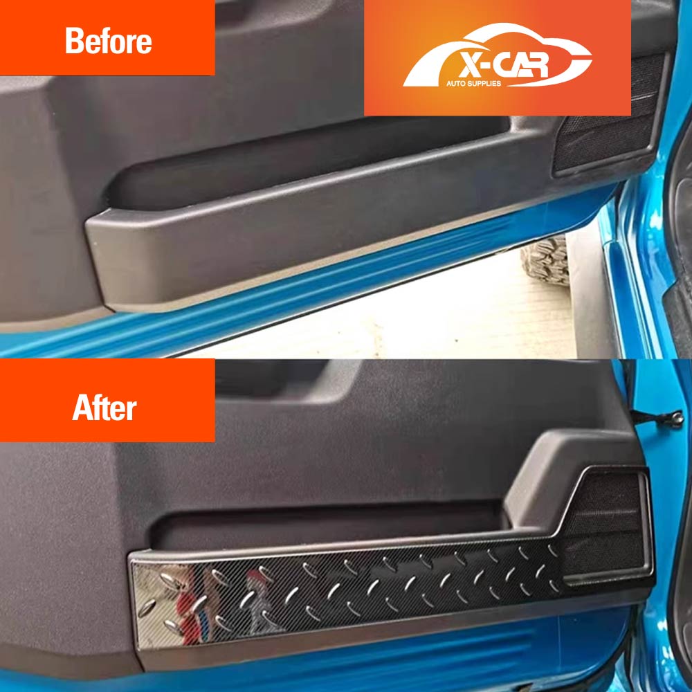Anti Kick Car Door Panel For Suzuki Jimny 3-Door 2018-2025 Steel Protective Side Edge Protector Cover Guard Carbon Fibre Style