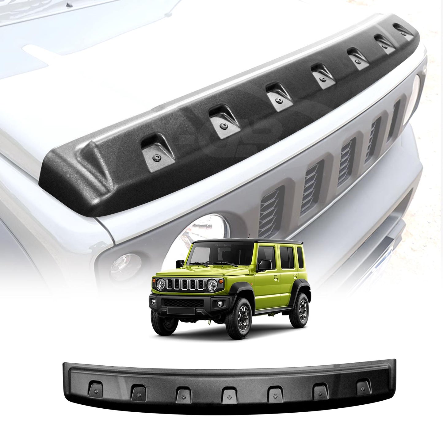 Bonnet Protector for Suzuki Jimny XL 5-Door 2023-2025 Hood Guard Trim Cover Exterior Accessories Matt Black Rivet Style