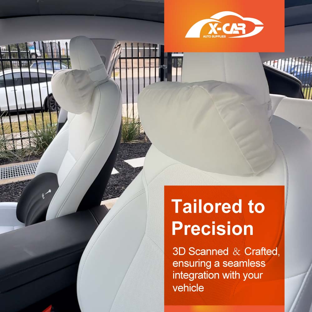 White Headrest Pillow for Tesla Model Y Juniper 2025-Onwards Car Seat Neck Support Cushion Accessories