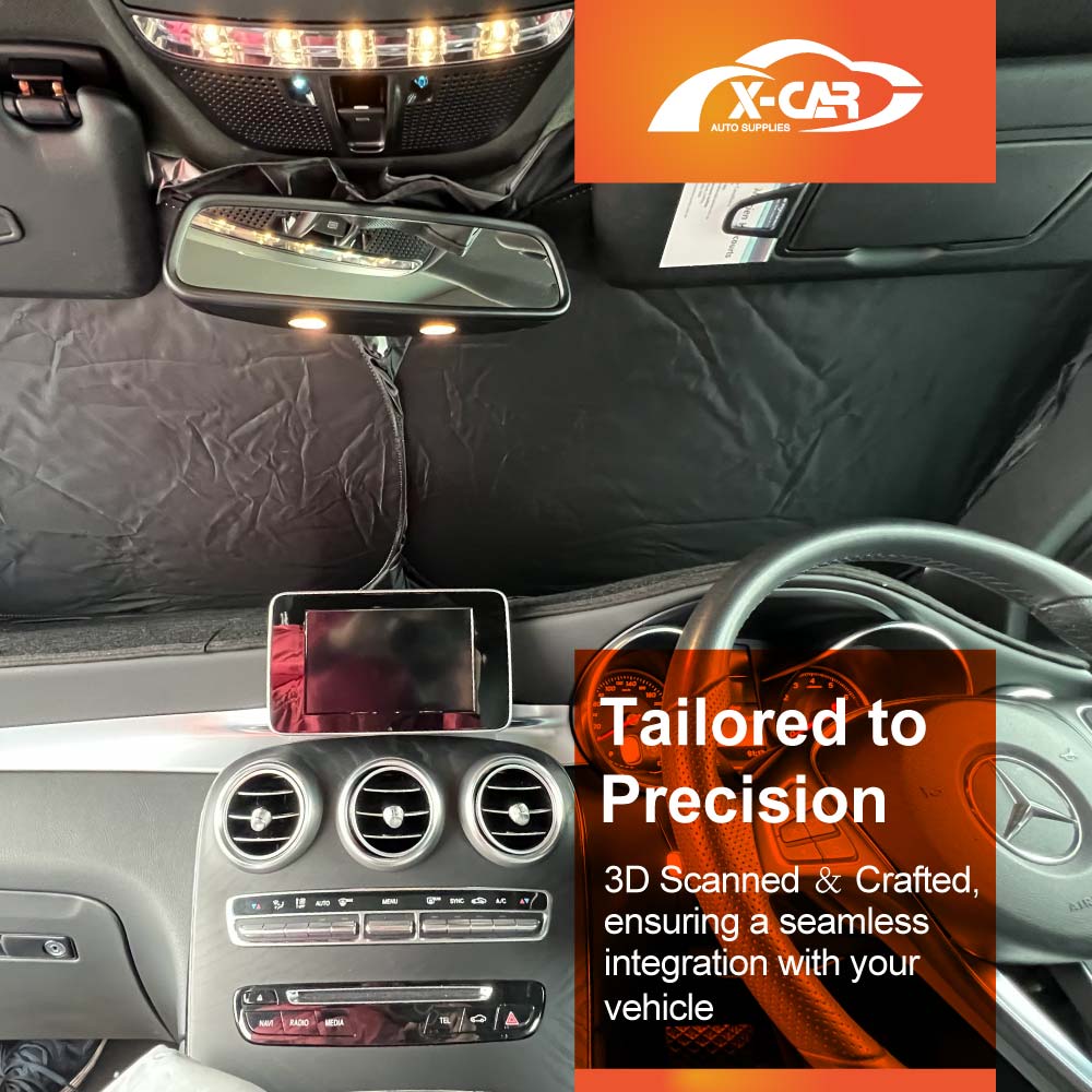 WindScreen Sun Shade for Mercedes-Benz GLC 2015-2022 Blocks UV Rays Sun Visor Protector Foldable Sunshade