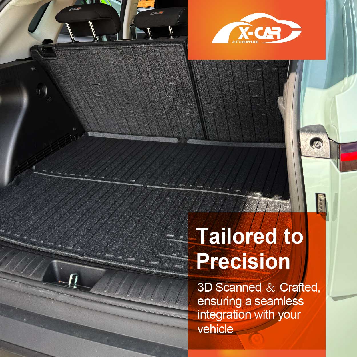3D Floor Mats Boot Liner for Hyundai Kona 2023-2025 All Weather Heavy Duty Cargo Car Trunk Luggage Tray