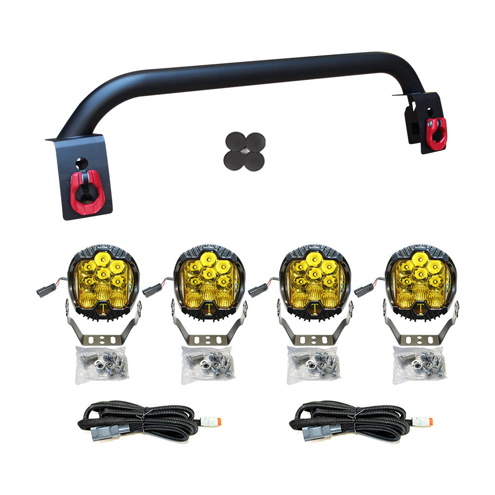 Front Nudge Bar with 4x LED Pod Spotlight for GWM Tank 300 2023-2025 Off-Road Bullbar Front Bumper Driving light