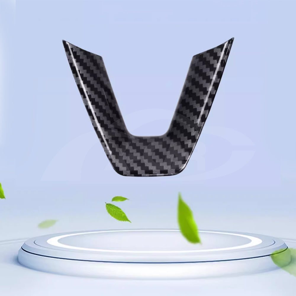 Car Steering Wheel Cover Trim for Tesla Model Y Juniper 2025-Onwards Car Interior Protection Accessories Carbon Fibre Style