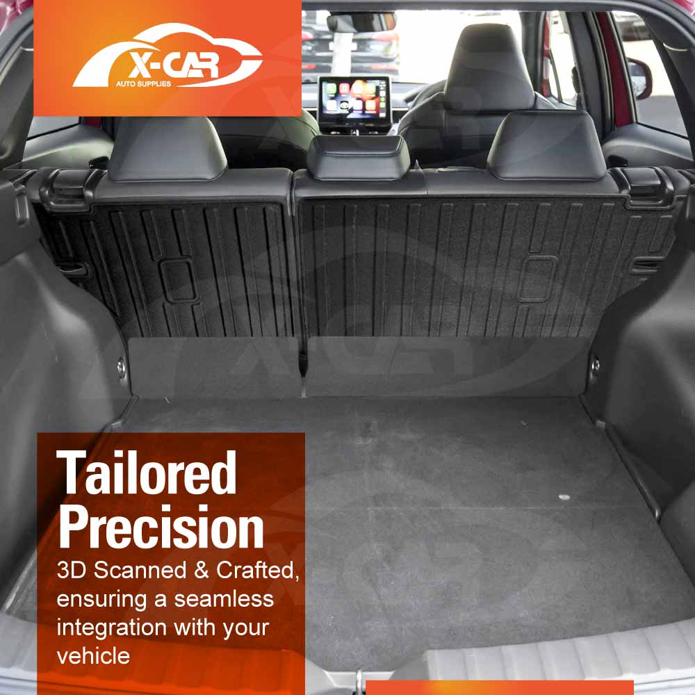 3D Floor Mats Boot Liner Set for Toyota Corolla Cross 2022-Onwards All Weather Heavy Duty Cargo Kick Mats Back Seat Protector Cover