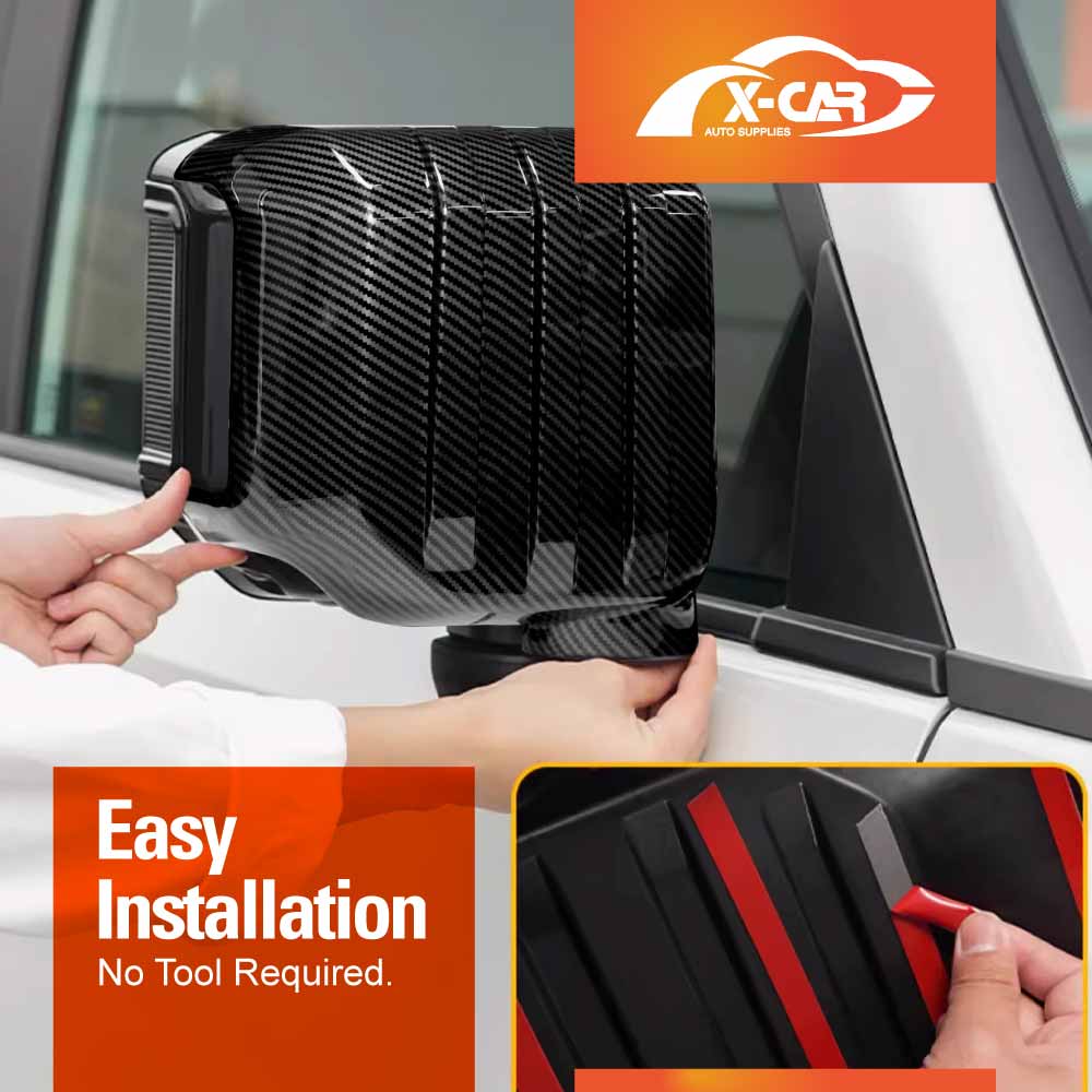 Rear View Mirror Trim Cover for Toyota Prado 250 Series 2024-Onwards Exterior Accessories Side Mirror Cap Carbon Fiber Style