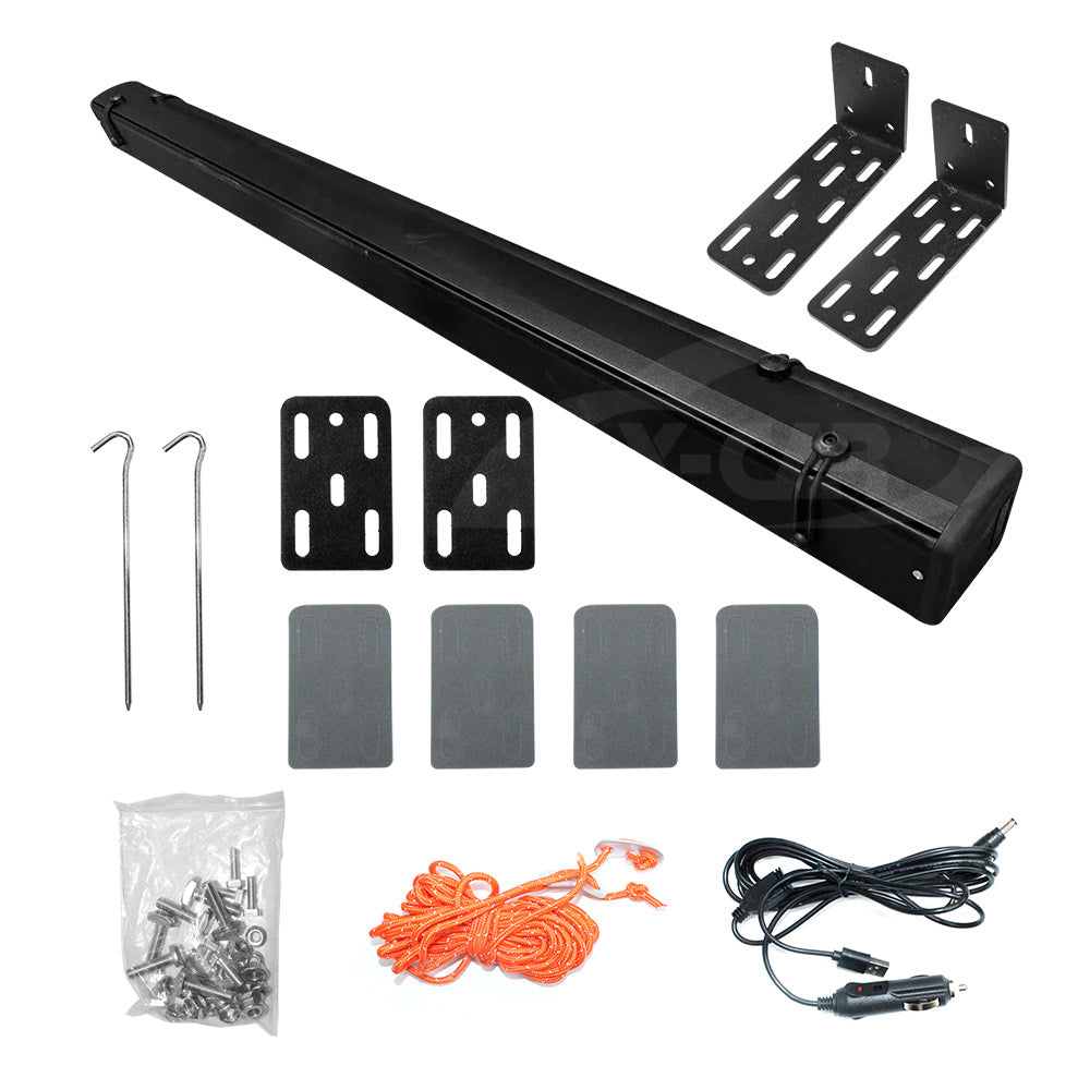 LED light Car Side Awning Camping Shade for Toyota Prado 250 Series 2024-2025 UV Waterproof 4WD Durable Sunshade