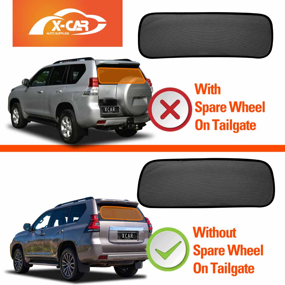 Window Sun Shades for Toyota Prado 150 Series Non-Spare Wheel On Tailgate 2009-2024 Car Custom Rear Windscreen Shade Sun Blind Mesh