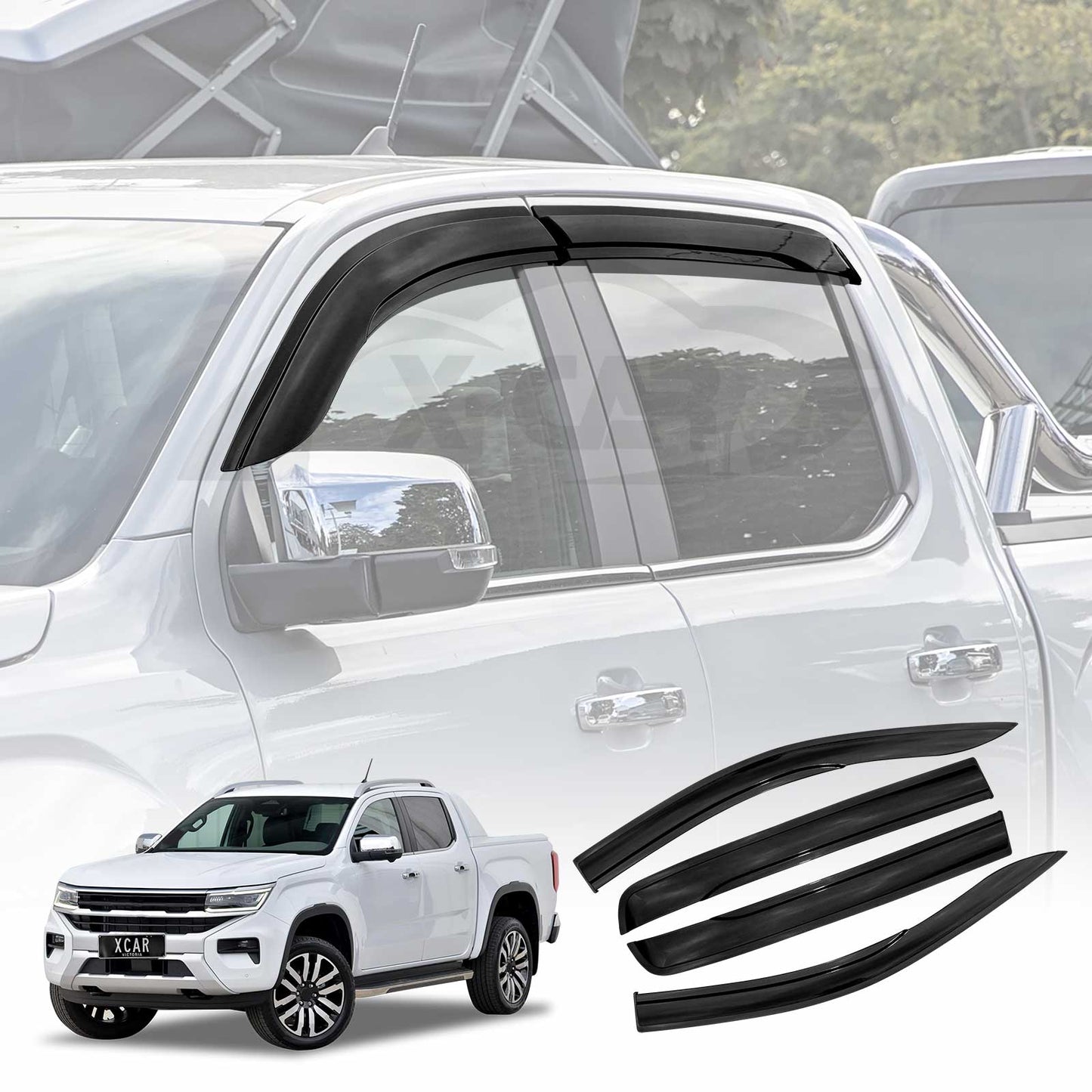 Weathershields for Volkswagen Amarok NF Series 2023-2025 Dual Cab Car Weather Shields Wind Deflectors Window Sun Visor