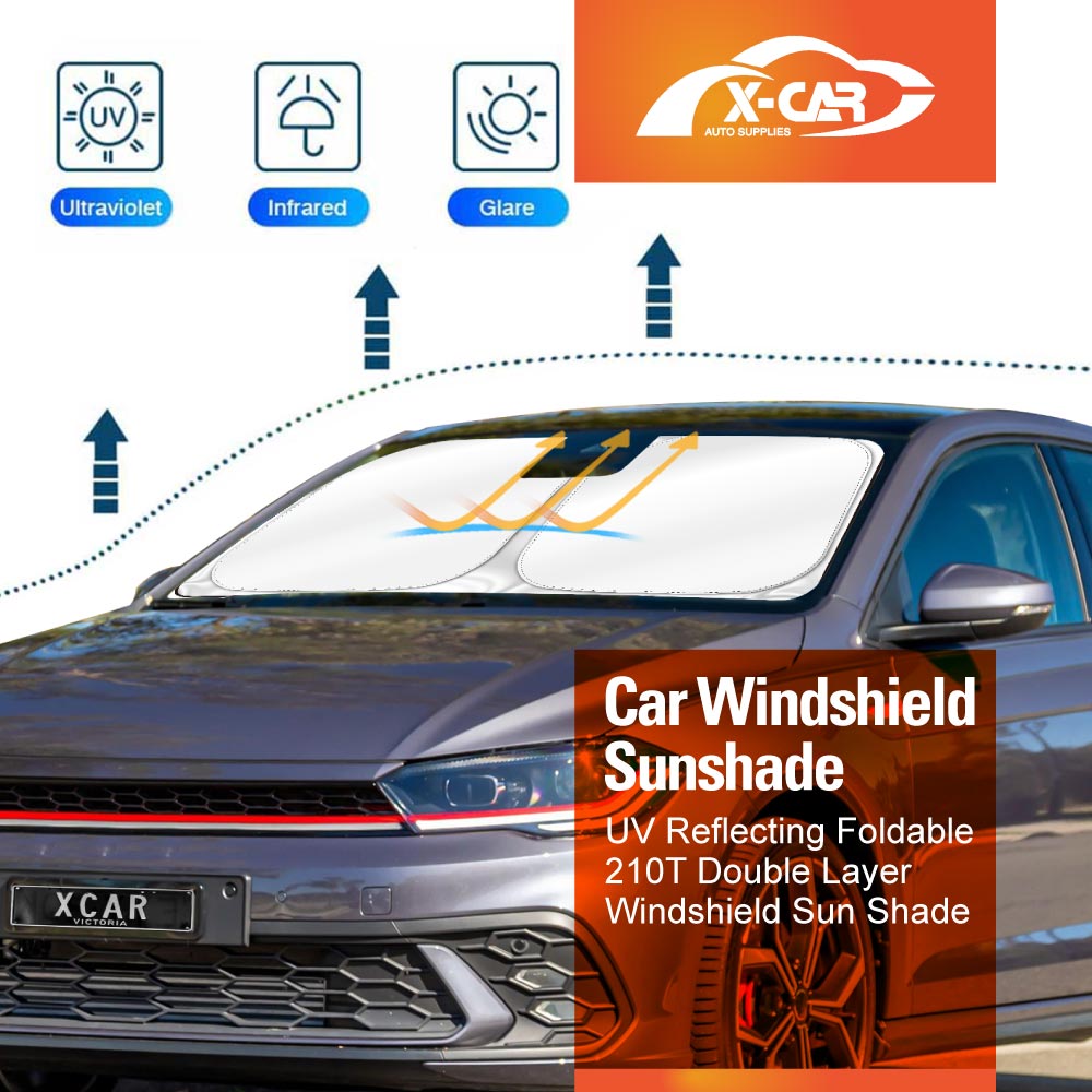 WindScreen Sun Shade for Volkswagen Polo MK6 Hatch 2018-Onwards Blocks UV Rays Foldable Custom Wind Screen Sun Visor Protector