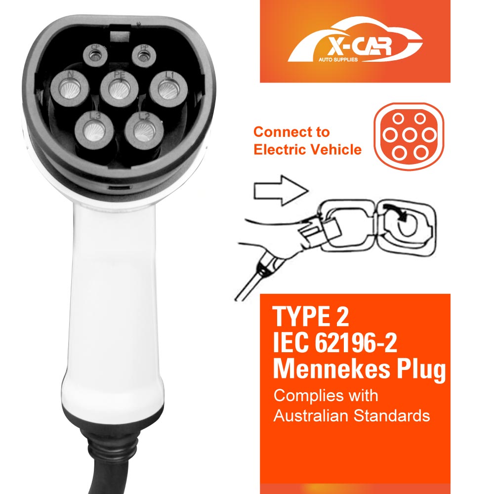 Type 2 to Type 2 EV Charger for Tesla Model Y Juniper 2025-Onwards 5 Meter 7kw Charging Cable