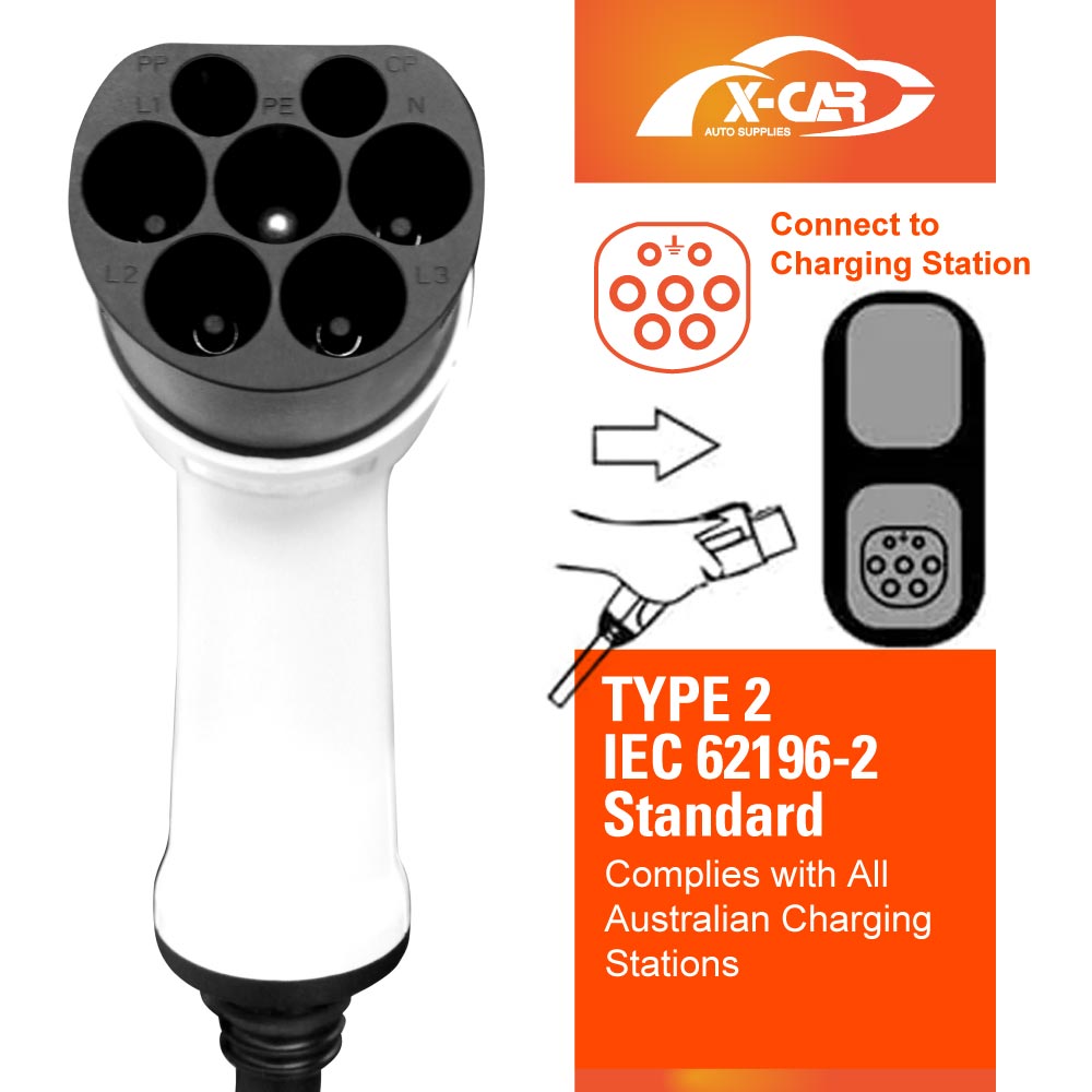 Type 2 to Type 2 EV Charger for Tesla Model Y Juniper 2025-Onwards 5 Meter 7kw Charging Cable