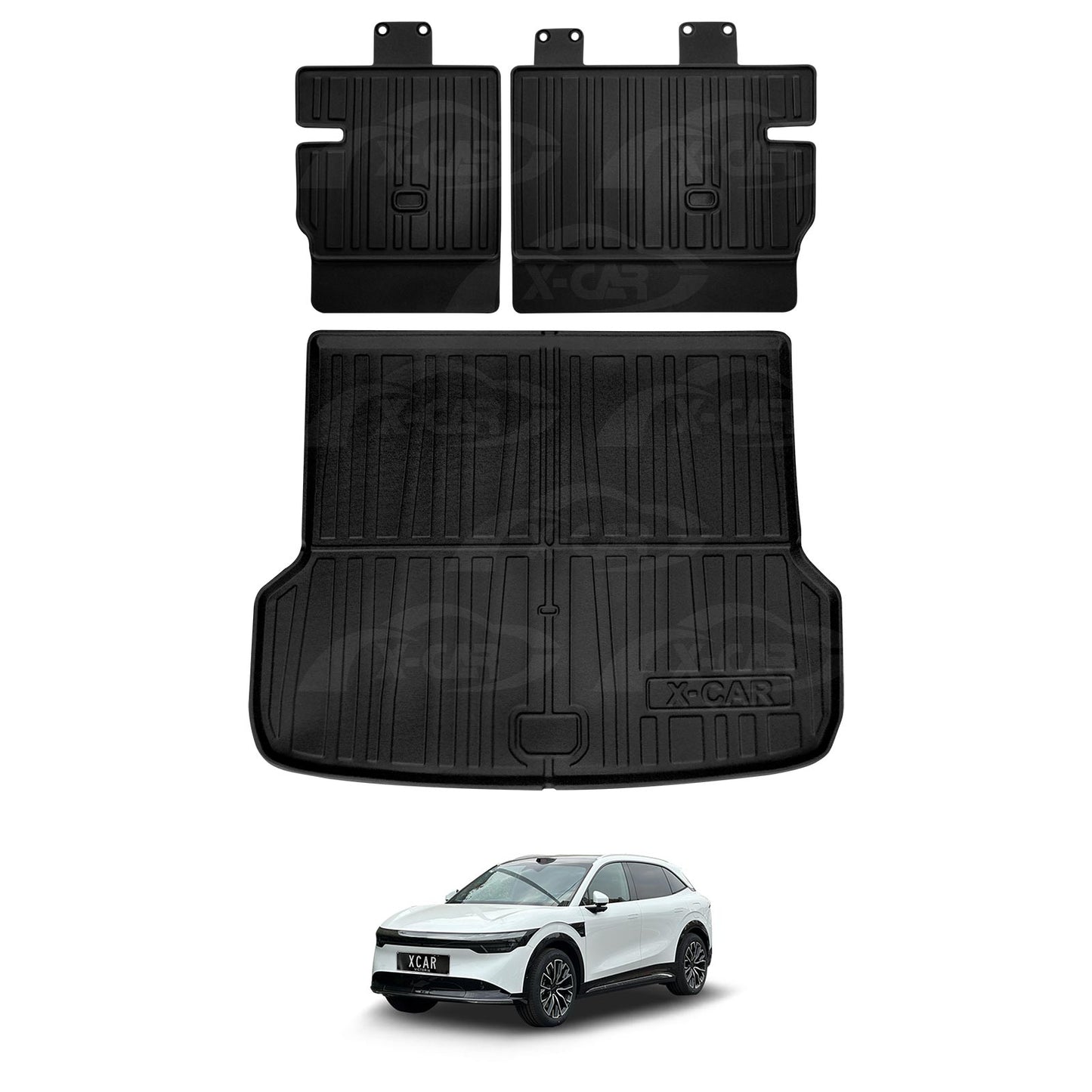 Boot Liner Kick Mats Set for Zeekr 7X 2025-Onwards All Weather Heavy Duty Cargo Car Trunk Back Seat Protector