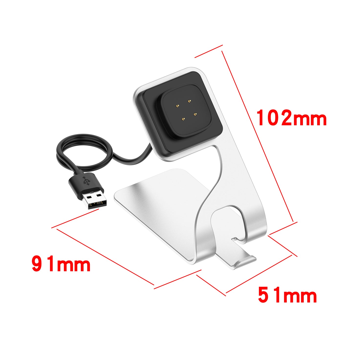 Aluminium Wireless Charger Stand Cradle for Fitbit Versa 3/Sense Smartwatch