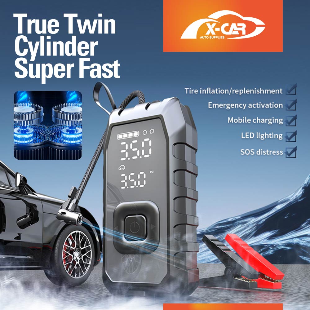 Portable Cordless Air Compressor Air Pump With Jump Starter 150 PSI Tire Inflator Booster