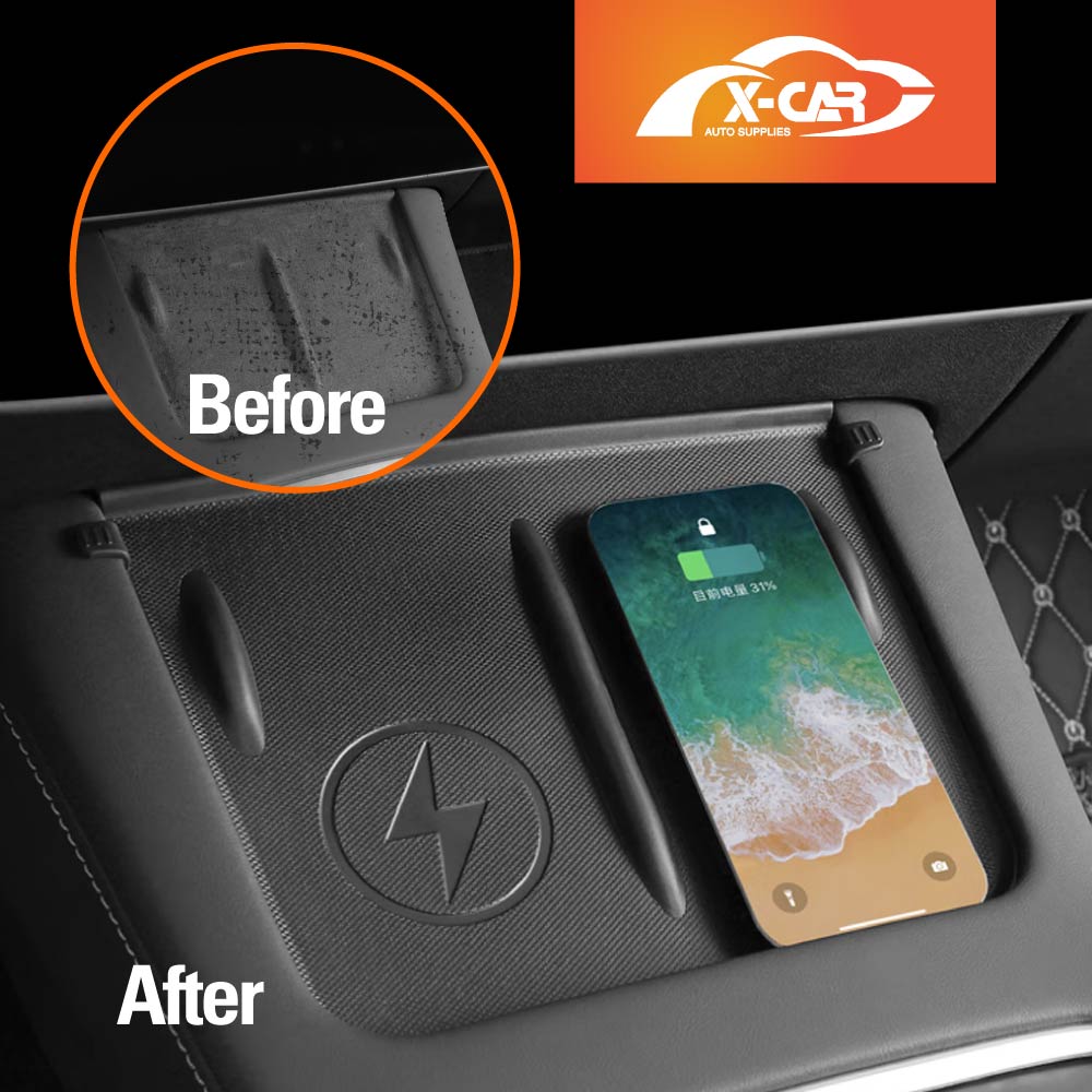 Tesla Model 3 2020-2023 and Model Y 2021-2025 Center Console Wireless Charger TPE Mat Anti-Slip Protective Pad Accessories