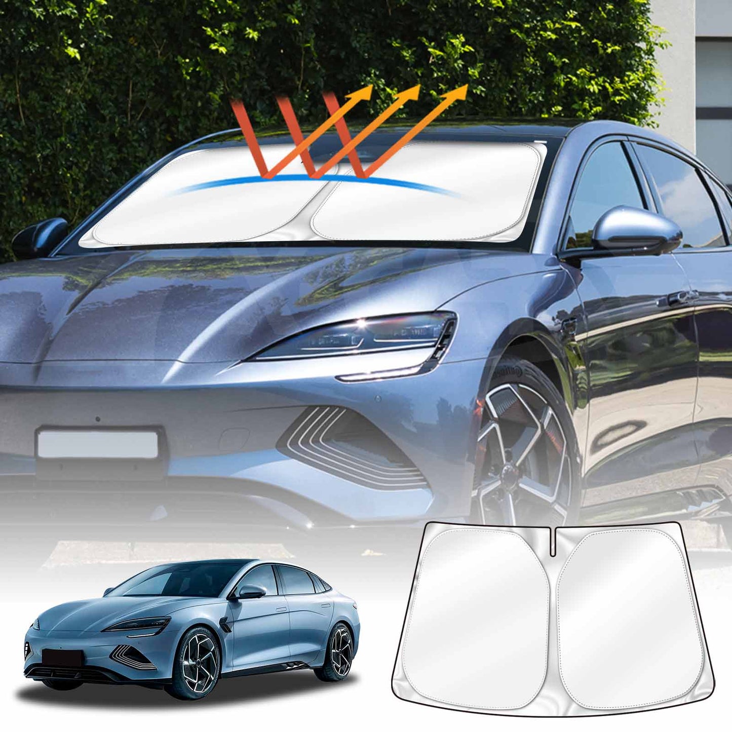 WindScreen Sun Shade for BYD Seal 2023-2025 Blocks UV Rays Foldable Custom Wind Screen Sun Visor Protector