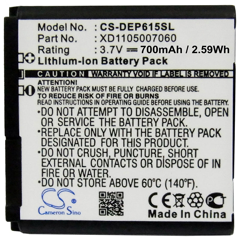 Replacement Battery for Doro PhoneEasy 614 615 680 682 DP615 XD1105007060 Phones