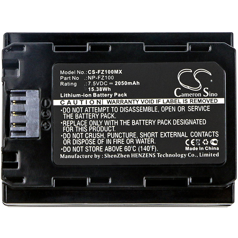 Replacement NP-FZ100 Battery for Sony Alpha a6600/a7 a7R a7S III IV/a7C/A9 II/ILCE-7M3K ILCE-7RM3 ILCE-7RM4 ILCE-7SM3 ILCE-9M2 ILCE-6600M Camera
