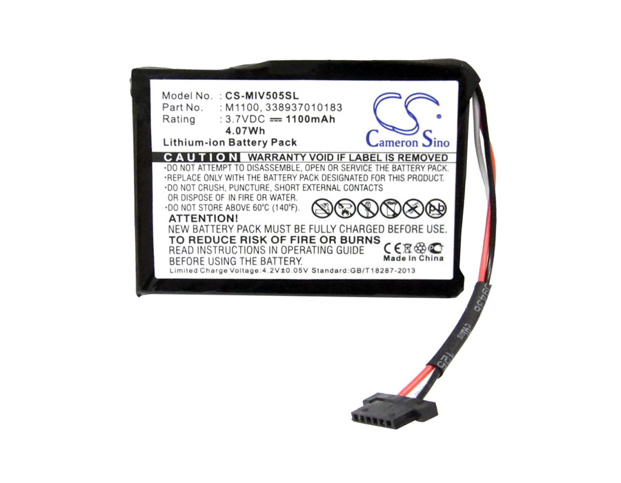 Replacement Battery for Navman/Mitac Mio Spirit MY80t MY85XLT MY500XT V505 V735 TV M1100 338937010183
