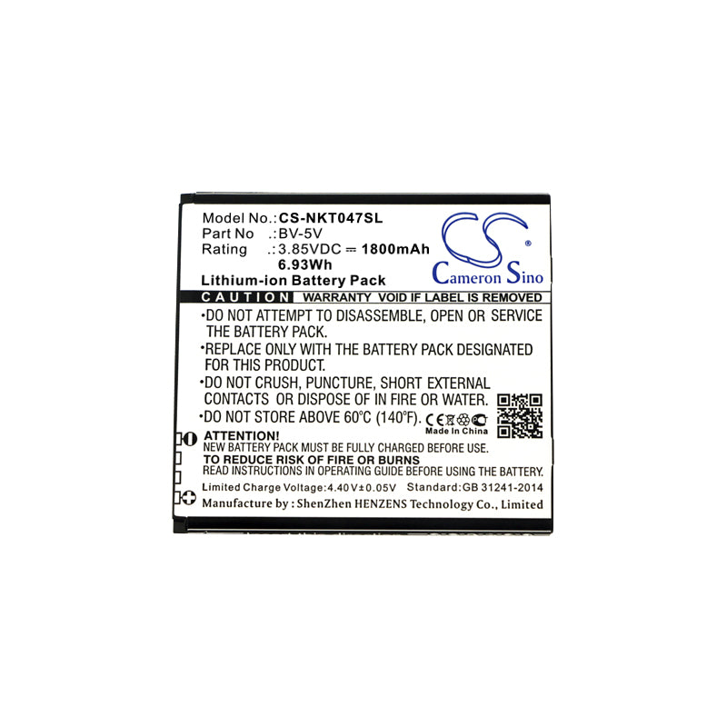 Replacement BV-5V Battery for Nokia 1 TA-1047 TA-1060 TA-1056 TA-1079 TA-1066