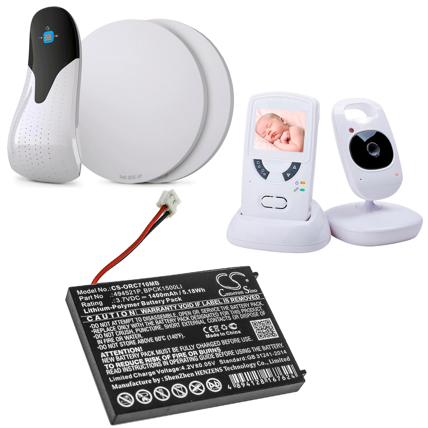 Replacement 494251P Battery for ORICOM Secure SC 710 705 703 SC705 SC701 SC705 Baby Monitor