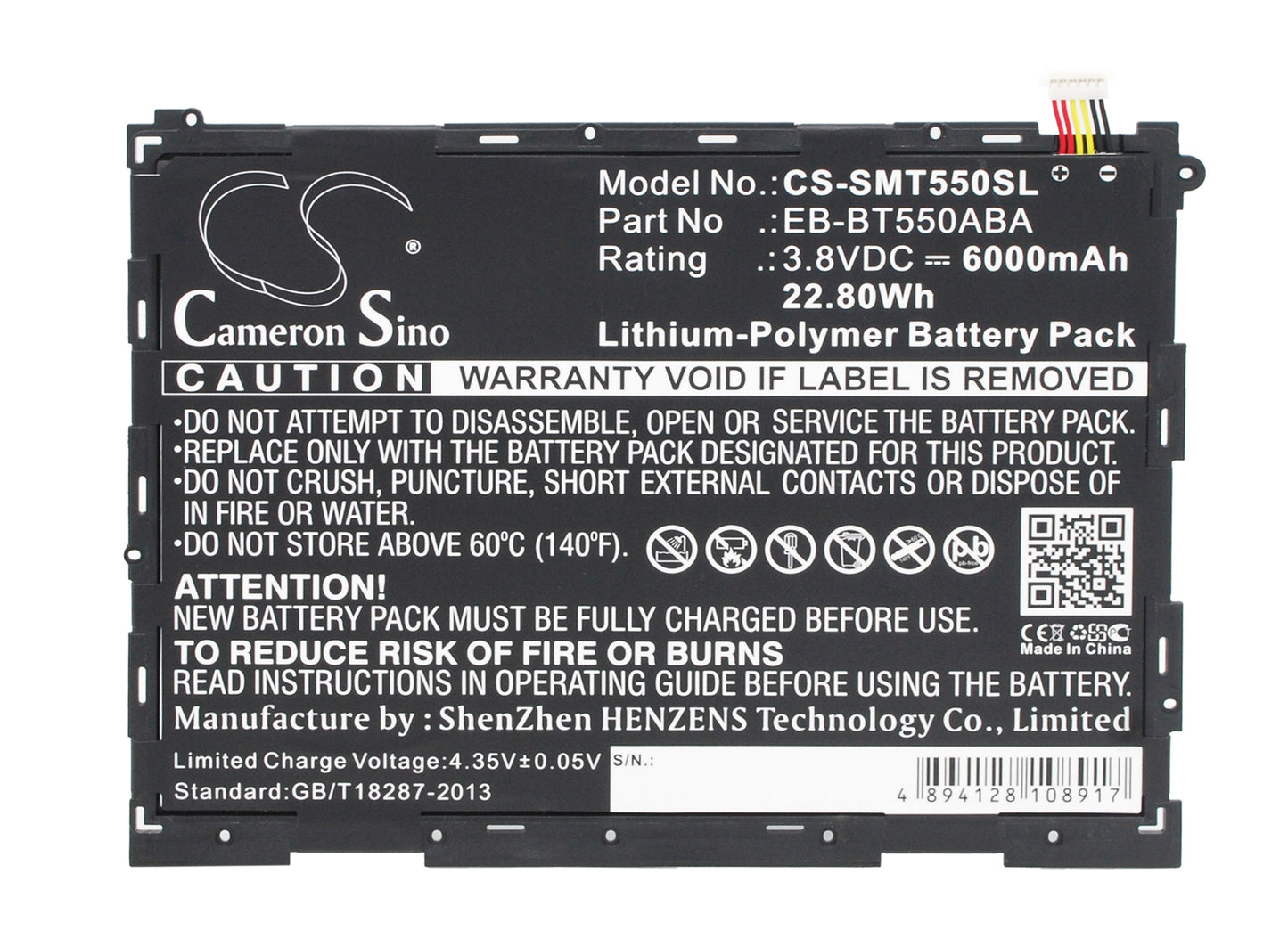 Battery For Samsung Galaxy Tab A 9.7 SM-T550 SM-T555 SM-T555C SM-P351 P550 P555 P555Y EB-BT550ABA EB-BT550ABE