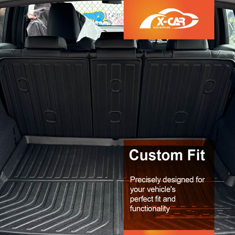 3D All Weather Boot Liner Back Seat Protector Combo for BMW iX1 2023-2025 Heavy Duty Car Kick Mats Cover Cargo