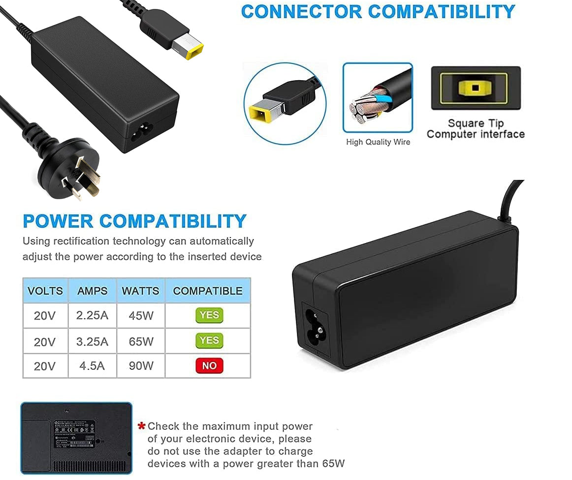 Power Supply AC Adapter Charger for Lenovo ThinkPad X1 Carbon,X250,T440S,T450,T550,B50-30,G50-45,G50-70,Z50-70,Ideapad 300 300-15isk,Yoga 11e 260 460