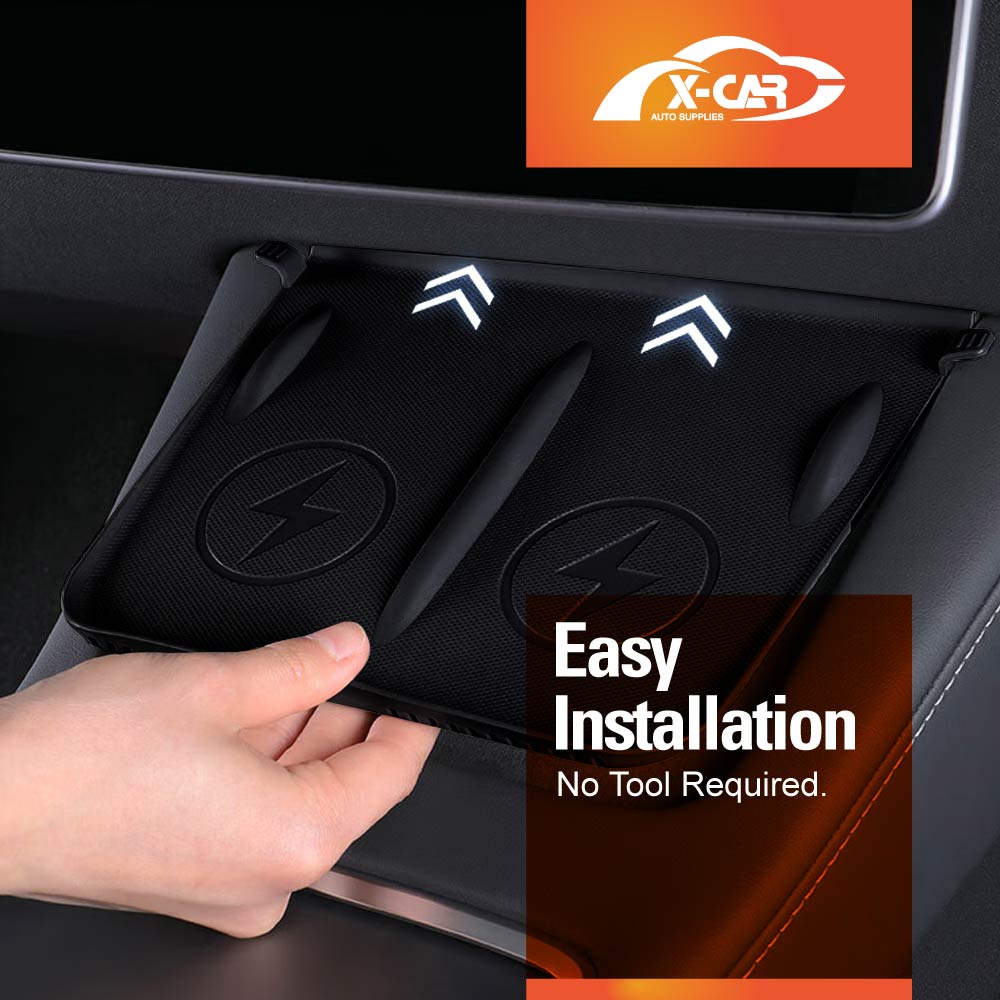 Tesla Model 3 2020-2023 and Model Y 2021-2025 Center Console Wireless Charger TPE Mat Anti-Slip Protective Pad Accessories