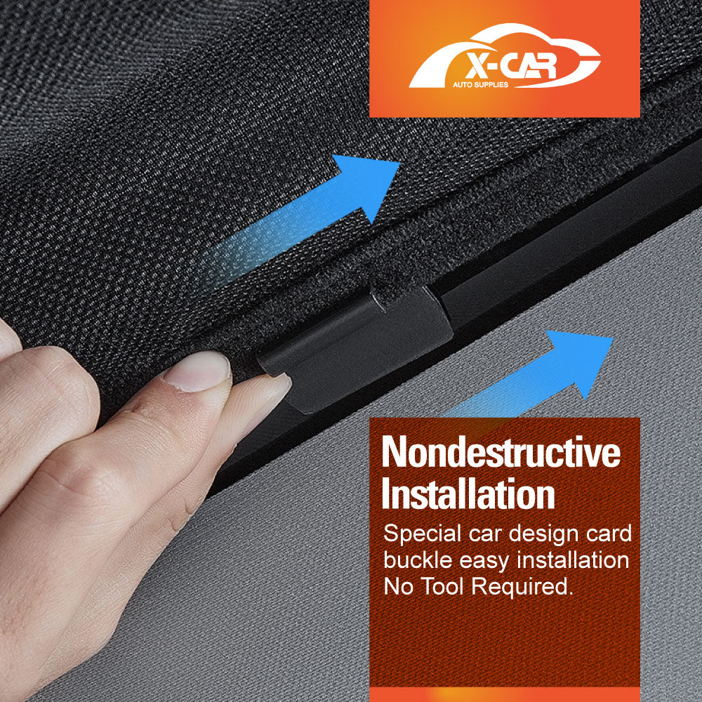 Tesla Model Y Glass Roof Sunroof Mesh Top Window Sun Blind Shade Sunshade with UV Heat Insulation Film and Port Window Shade Black Color
