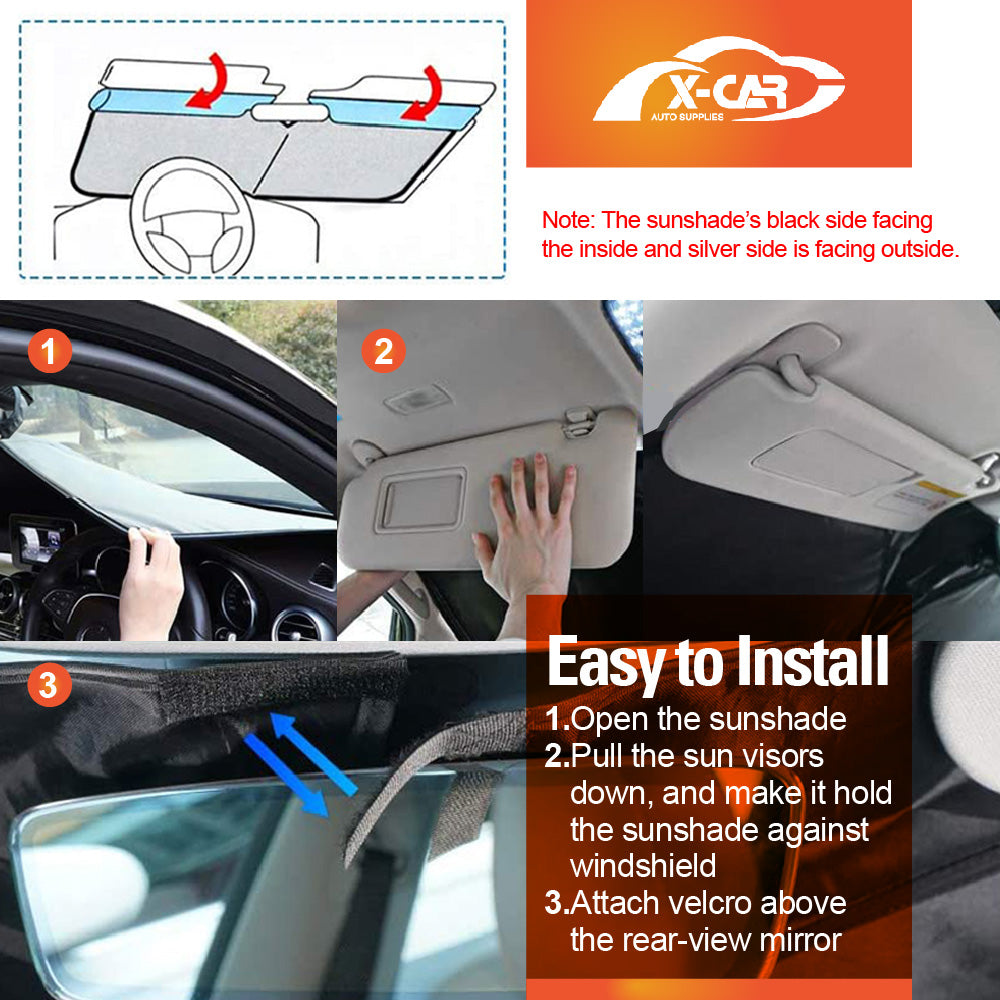WindScreen Sun Shade for Toyota Hilux 2005-2015 Blocks UV Rays Sun Visor Protector Foldable Sunshade