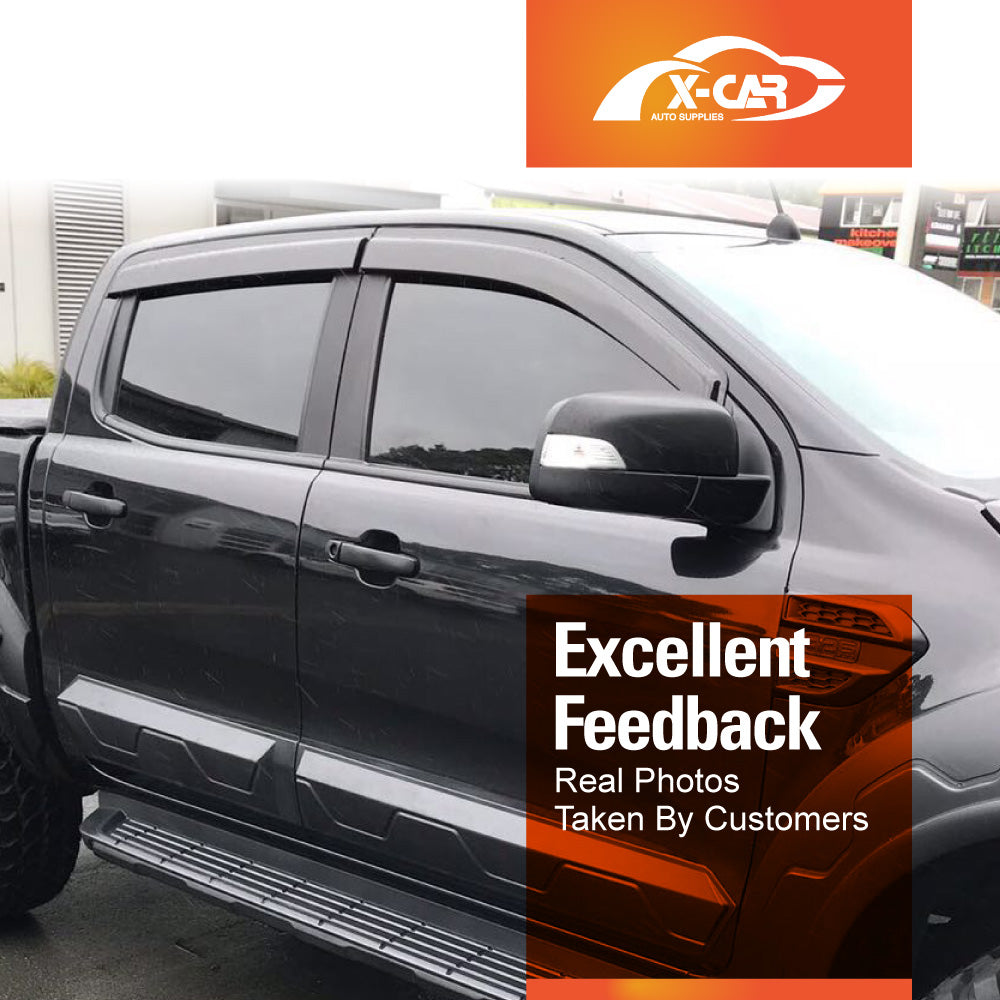 Weathershields for Ford Ranger Dual Cab 2011-2022 Car Weather Shields Wind Deflectors Window Sun Visor 4-Piece Set