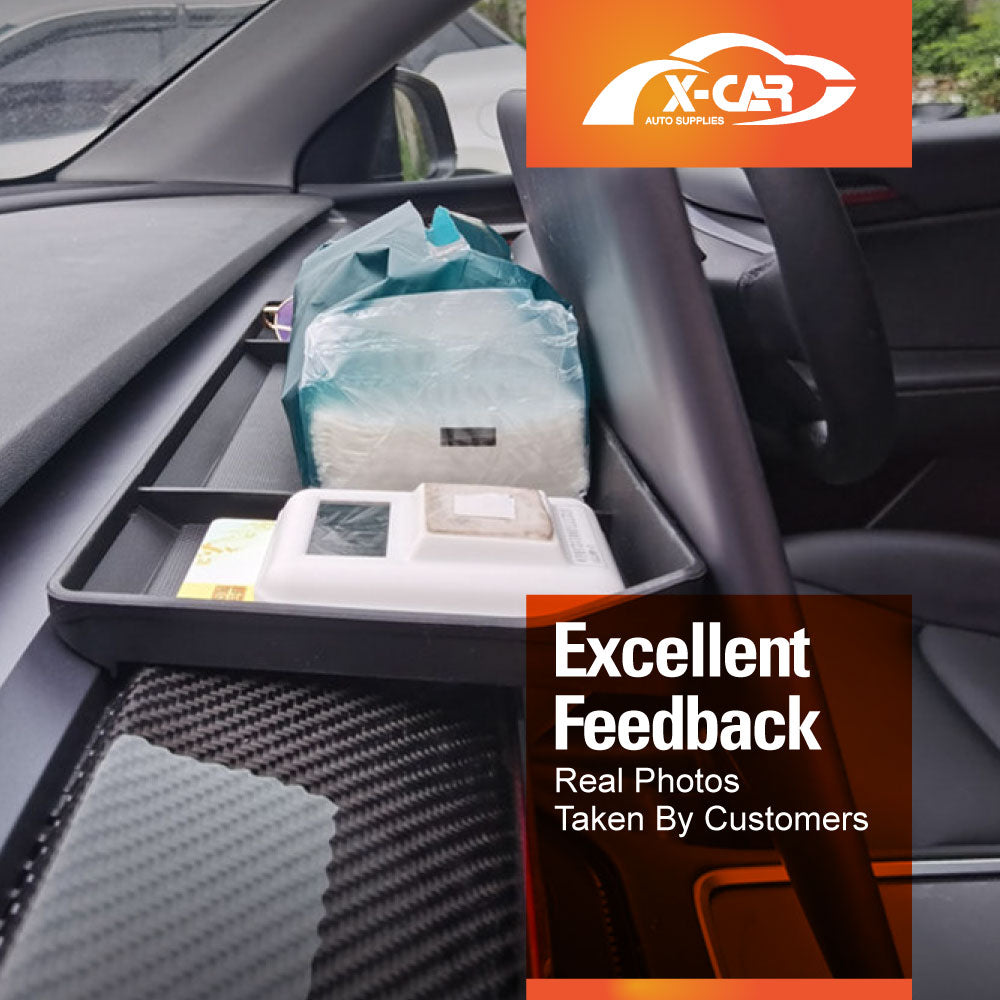 Tesla Model 3 2017-2023 and Model Y 2021-2025 Center Screen Console Dash Tray Organizer Hidden Storage Car Tissue Sunglasses Holder