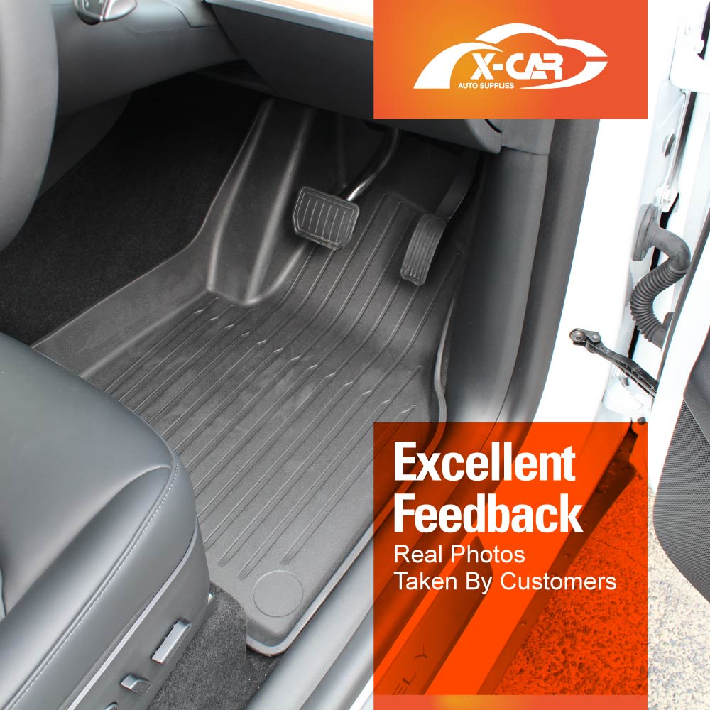 3D Heavy Duty All Weather Car Mat Floor Liner Complete Set Front Rear 2 Row Seat for Tesla Model Y 2022-2025