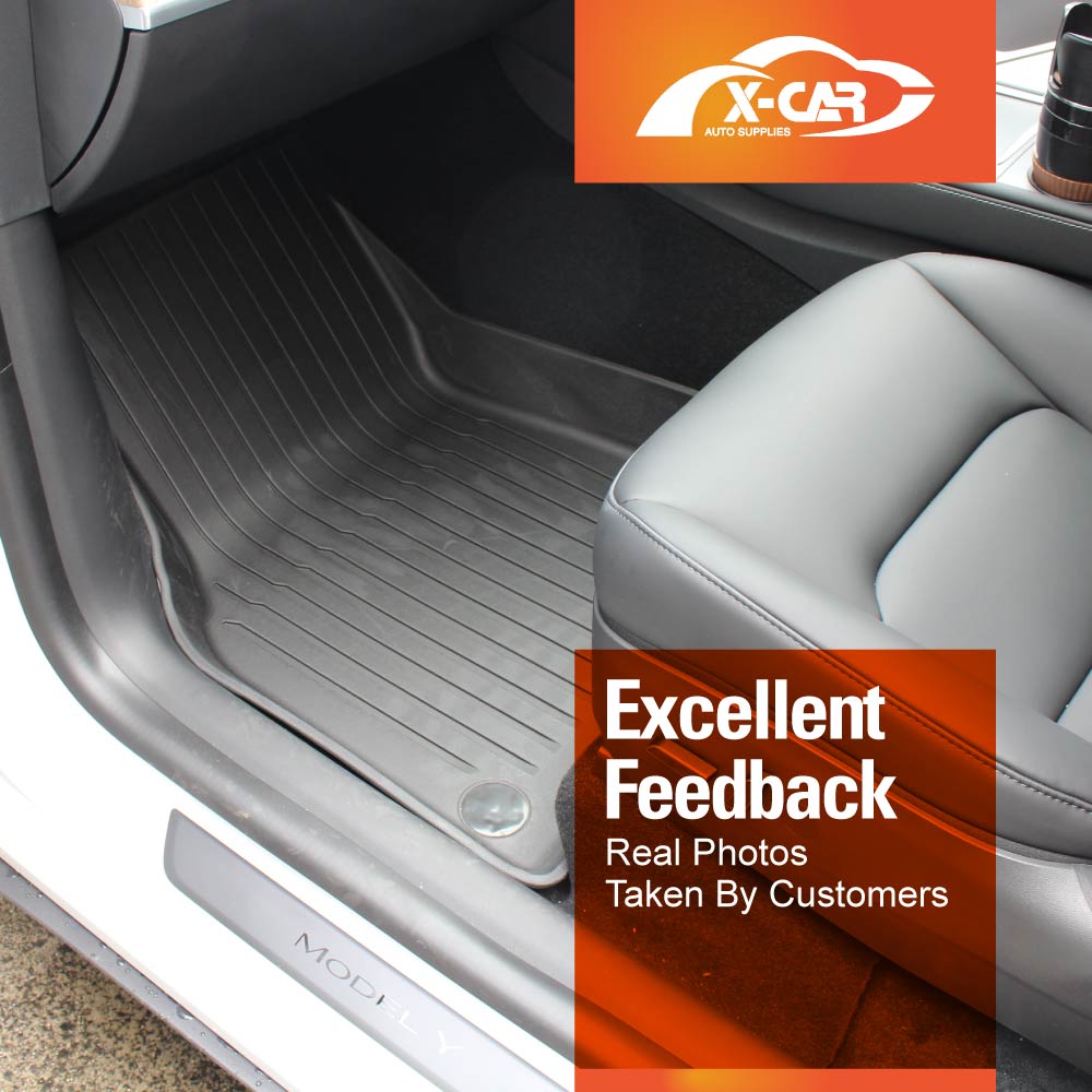 3D Heavy Duty All Weather Car Mat Floor Liner Complete Set Front Rear 2 Row Seat for Tesla Model Y 2022-2025
