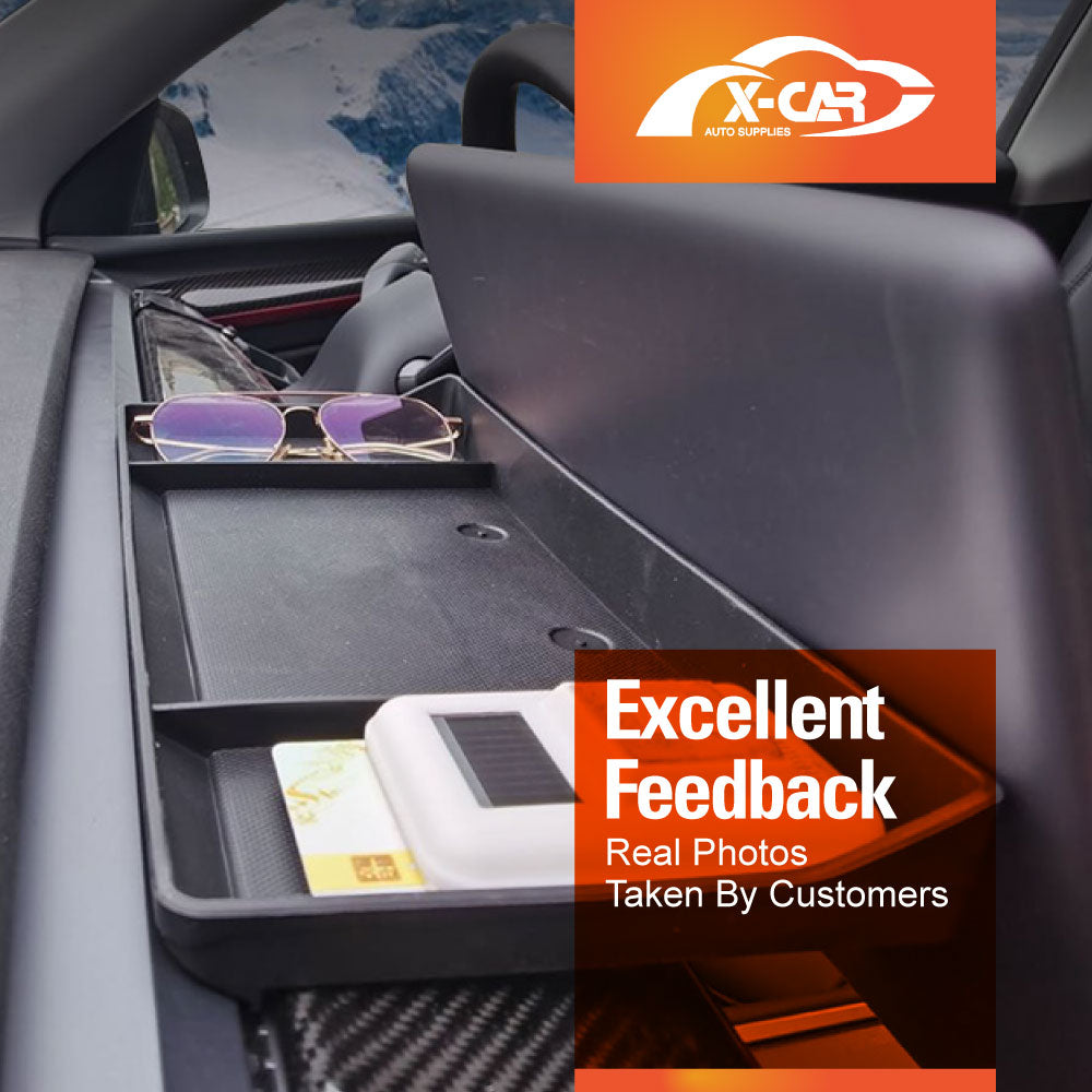 Tesla Model 3 2017-2023 and Model Y 2021-2025 Center Screen Console Dash Tray Organizer Hidden Storage Car Tissue Sunglasses Holder