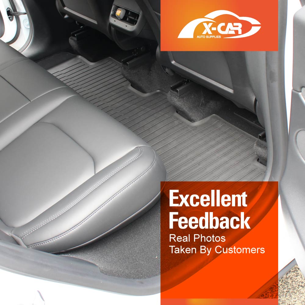3D Heavy Duty All Weather Car Mat Floor Liner Complete Set Front Rear 2 Row Seat for Tesla Model Y 2022-2025
