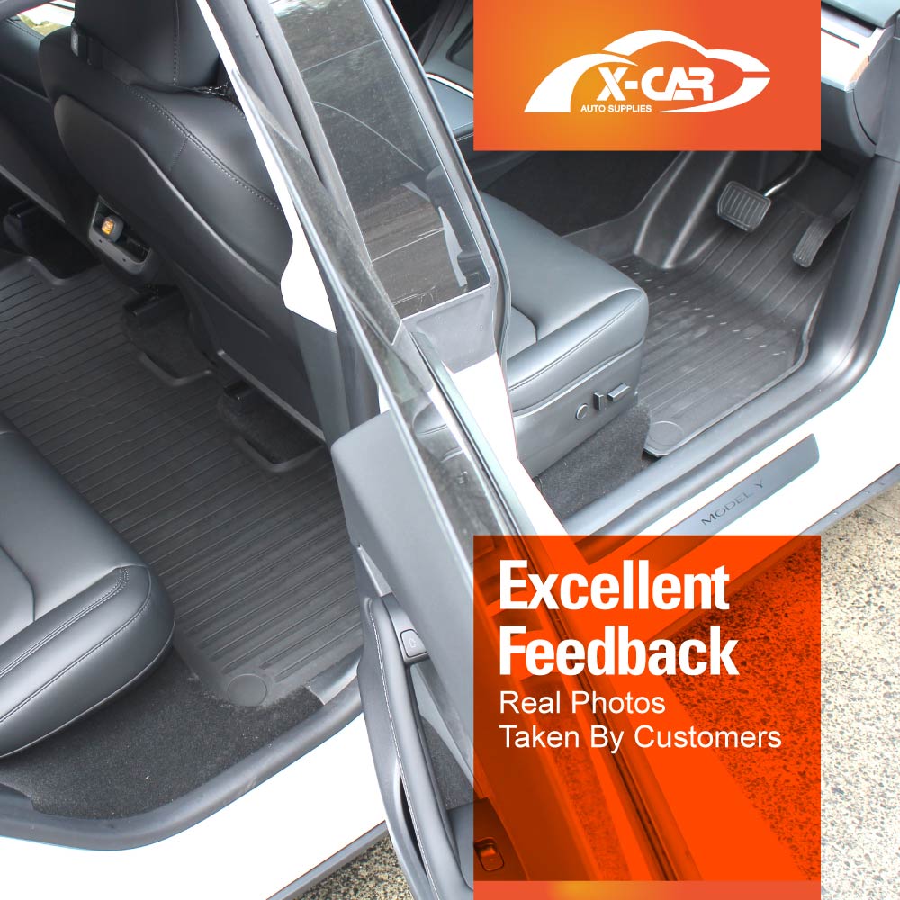 3D Heavy Duty All Weather Car Mat Floor Liner Complete Set Front Rear 2 Row Seat for Tesla Model Y 2022-2025