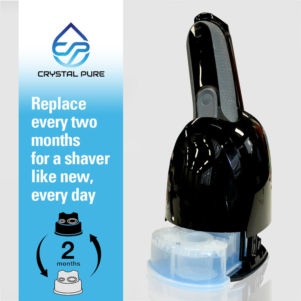 Crystal Pure Cartridge Refills for Braun Clean & Renew Compatible with All SmartCare Cleaning Centers Shavers 2-Pack