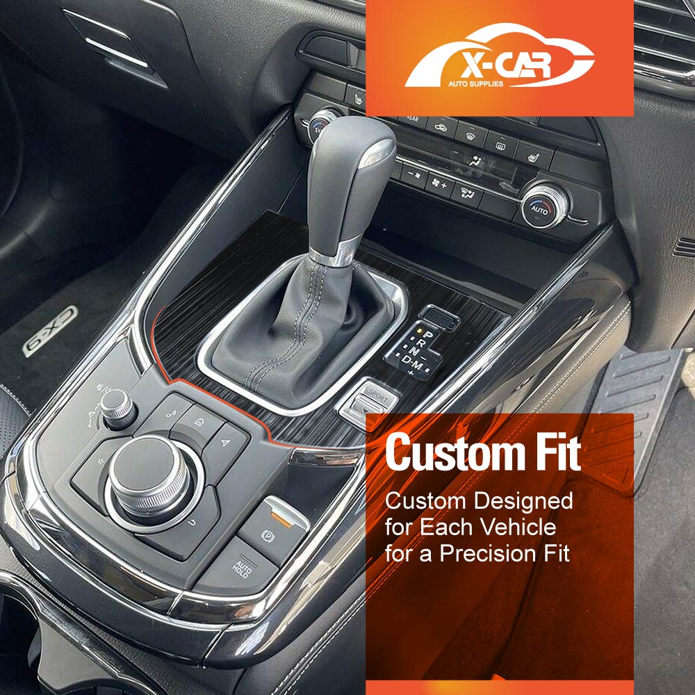 Stainless Steel Style Center Console Gear Shift Cover Frame Trim Protector for Mazda CX-9 CX9 2016-2025