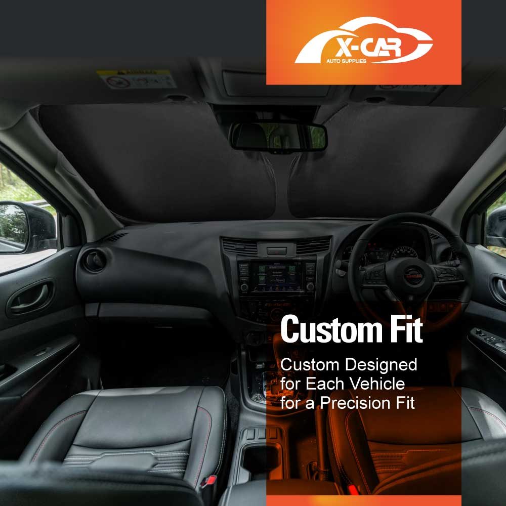 WindScreen Sun Shade for Nissan Navara D23 NP300 2015-2025 Blocks UV Rays Foldable Custom Wind Screen Sun Visor Protector