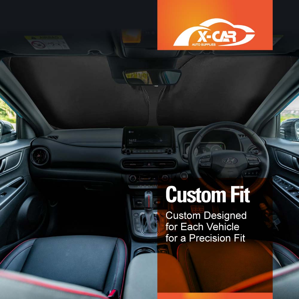 WindScreen Sun Shade for Hyundai Kona 2017-2023 Blocks UV Rays Foldable Custom Wind Screen Sun Visor Protector