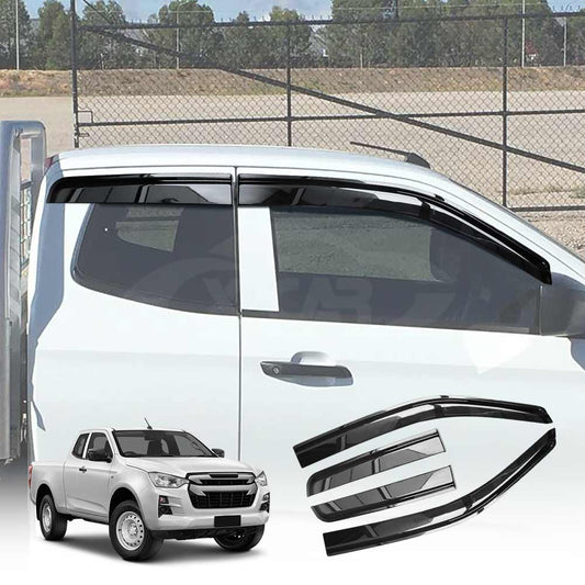 Weathershields for Isuzu DMAX D-MAX Space Cab 2020-Onwards Car Weather Shields Wind Deflectors Window Sun Visor 4-Piece Set