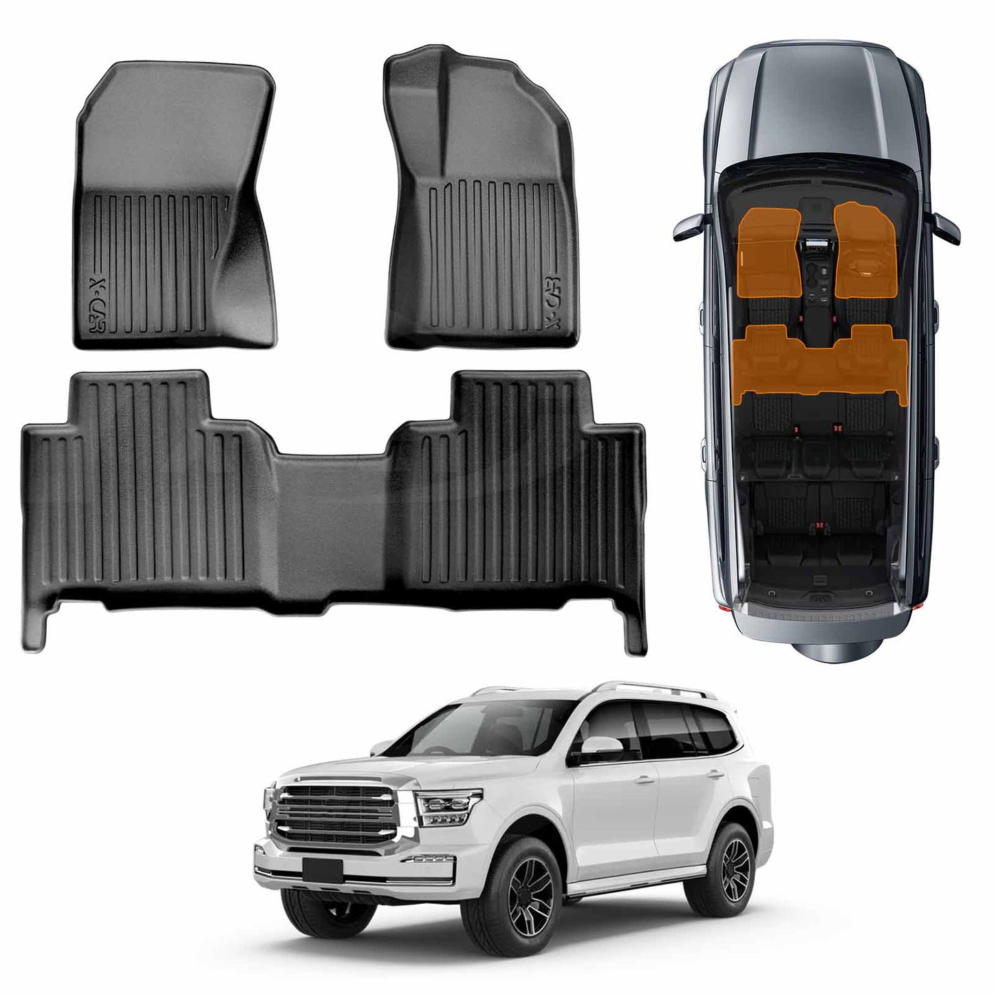 3D Heavy Duty All Weather Car Mats Floor Liner Full for GWM Tank 500 Tank500 2024-2025