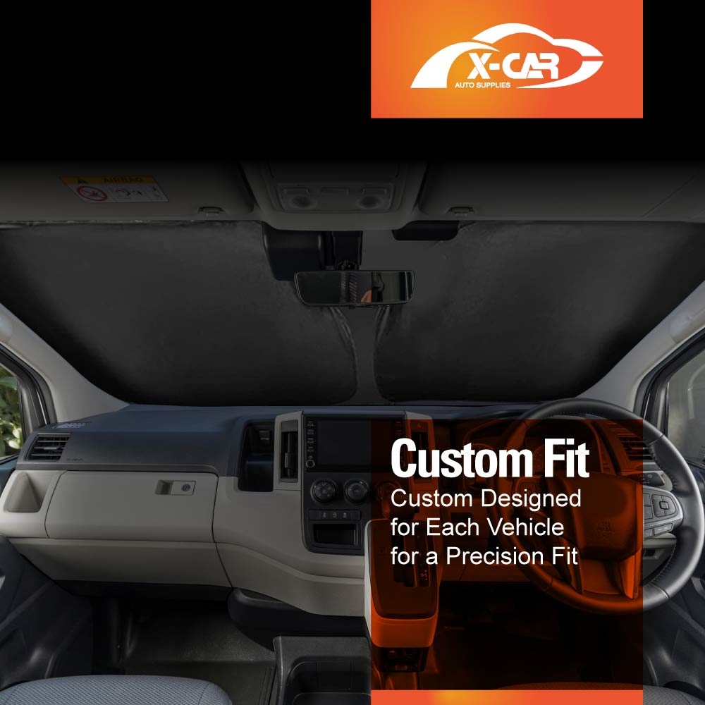 WindScreen Sun Shade for Toyota HiAce Van 2019-2025 Blocks UV Rays Foldable Custom Wind Screen Sun Visor Protector