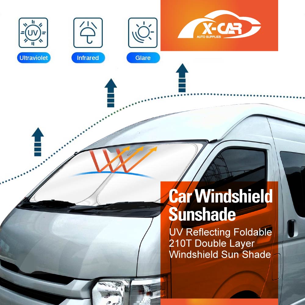 WindScreen Sun Shade for Toyota HiAce Van 2005-2018 Blocks UV Rays Foldable Custom Wind Screen Sun Visor Protector