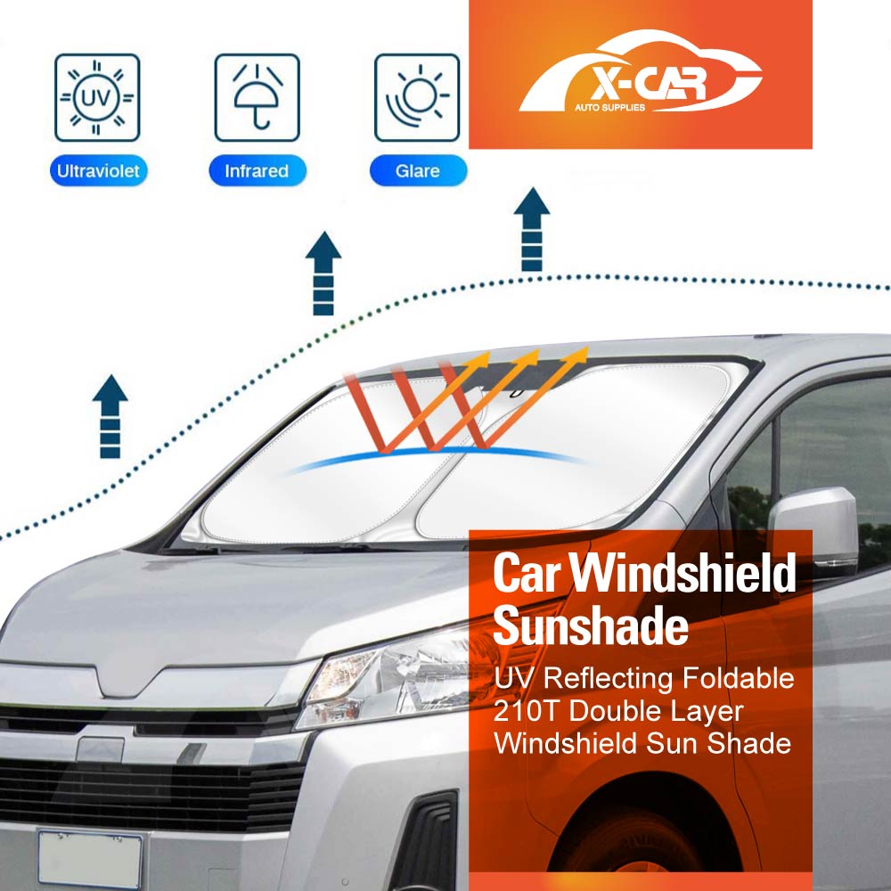 WindScreen Sun Shade for Toyota HiAce Van 2019-2025 Blocks UV Rays Foldable Custom Wind Screen Sun Visor Protector