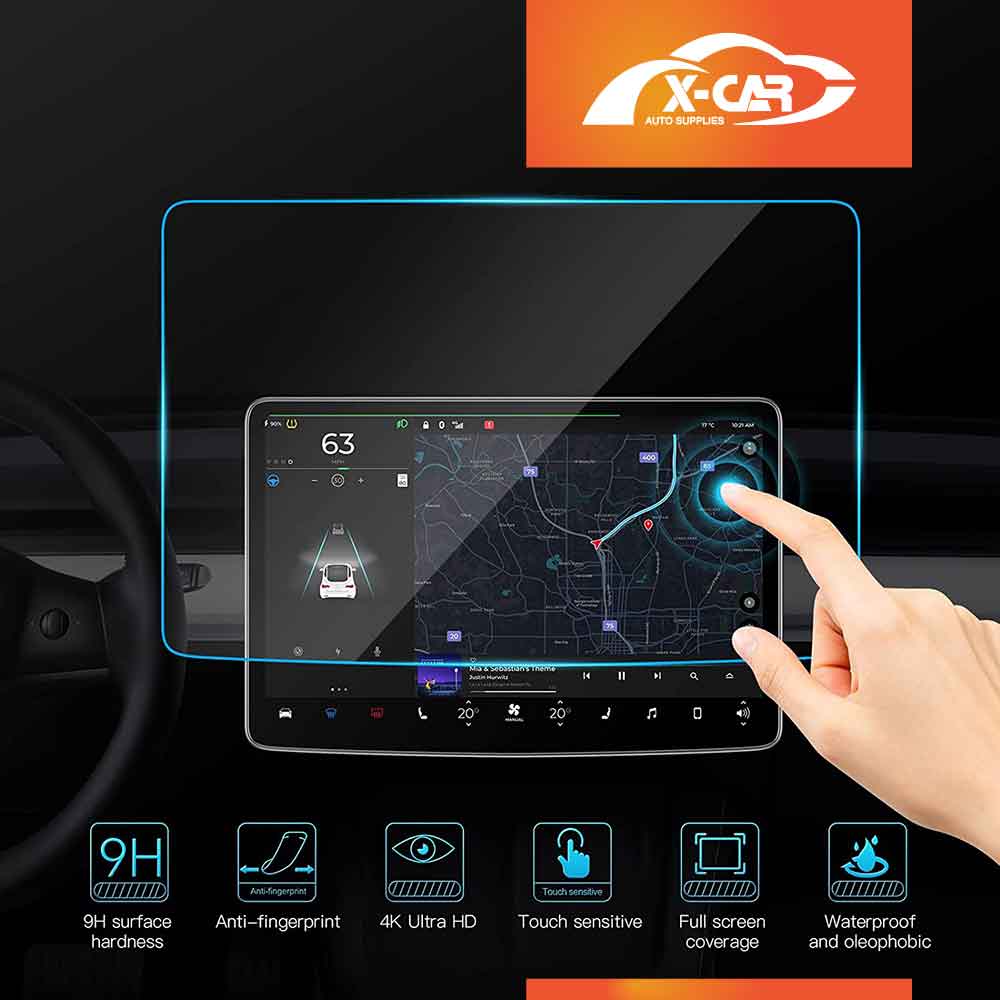 Tesla Model 3 Highland Screen Protector Touchscreen 9H Tempered Glass Anti-Scratch Accessories 2023-2025